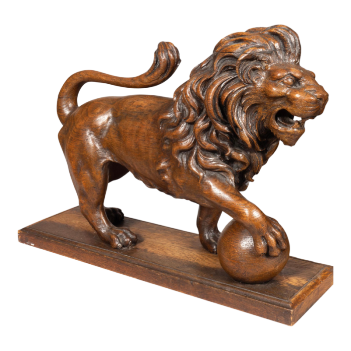 victorian carved oak lion 4541