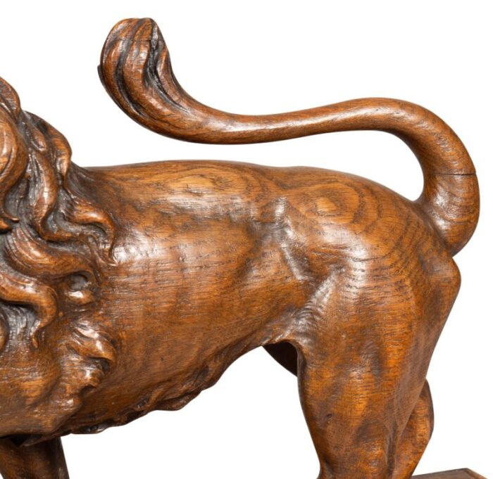 victorian carved oak lion 4836