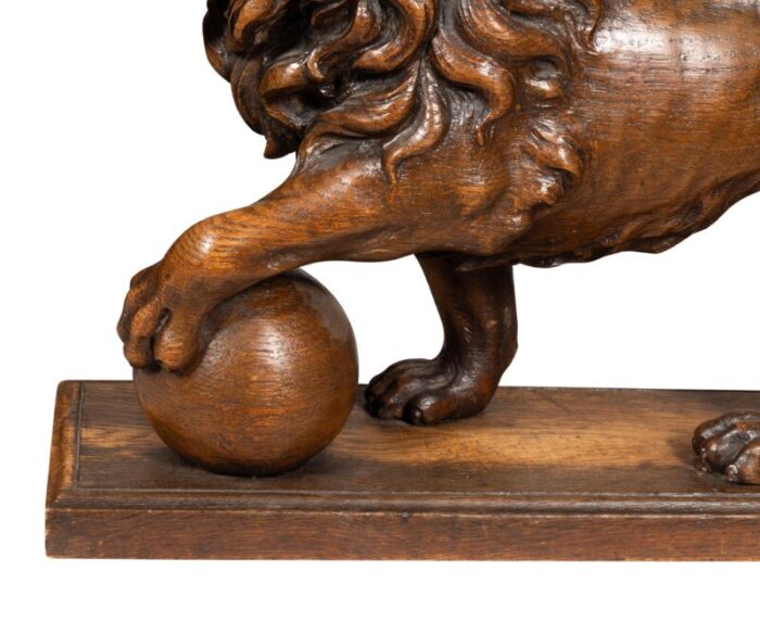 victorian carved oak lion 7863