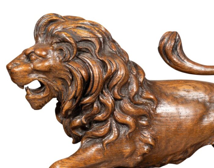 victorian carved oak lion 8469