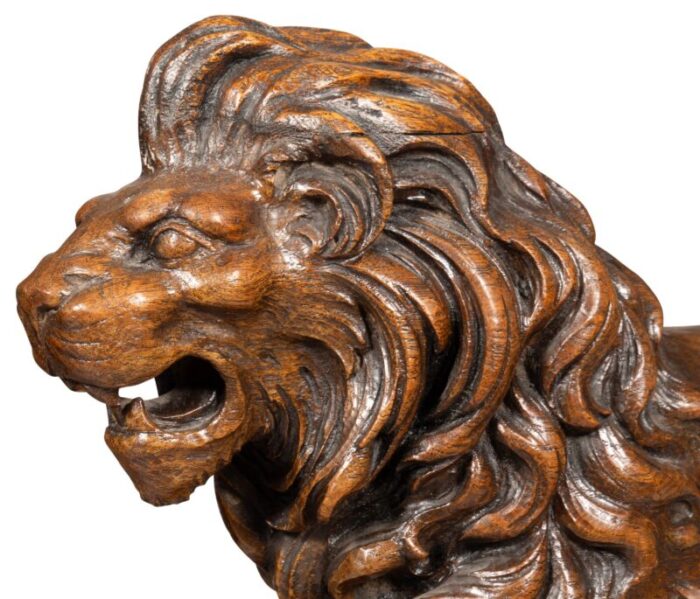 victorian carved oak lion 8859