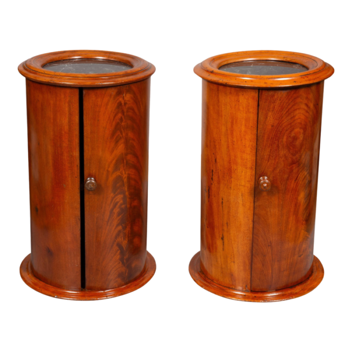 victorian cylindrical bedside cabinets a pair 5799