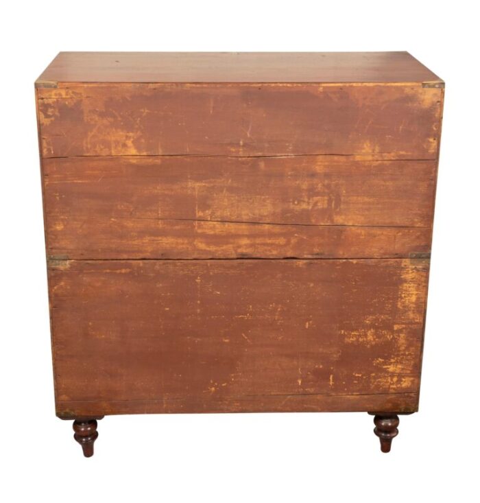 victorian figured walnut campaign chest 1233