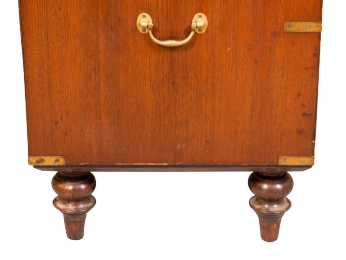 victorian figured walnut campaign chest 5597