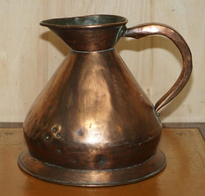 victorian hallmarked stamped 2 gallon copper brass pitcher 11