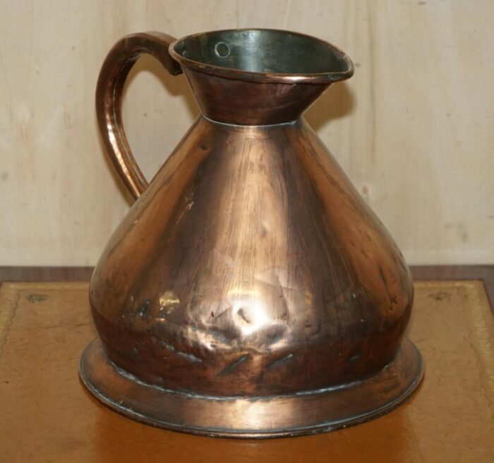 victorian hallmarked stamped 2 gallon copper brass pitcher 4