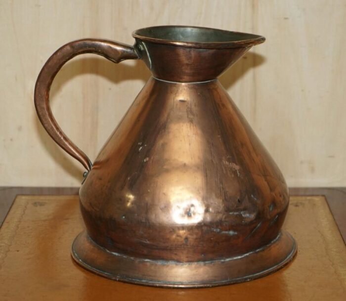 victorian hallmarked stamped 2 gallon copper brass pitcher 5