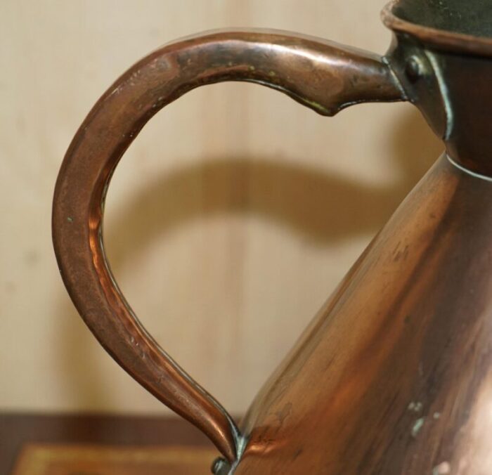 victorian hallmarked stamped 2 gallon copper brass pitcher 7