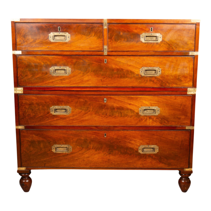 victorian mahogany campaign chest 0746