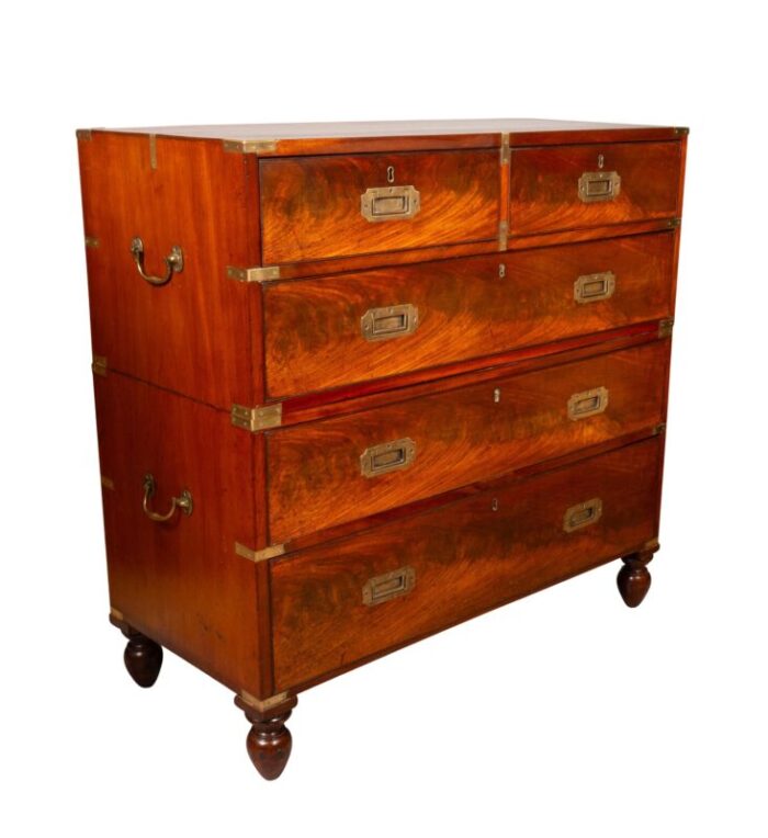 victorian mahogany campaign chest 6891