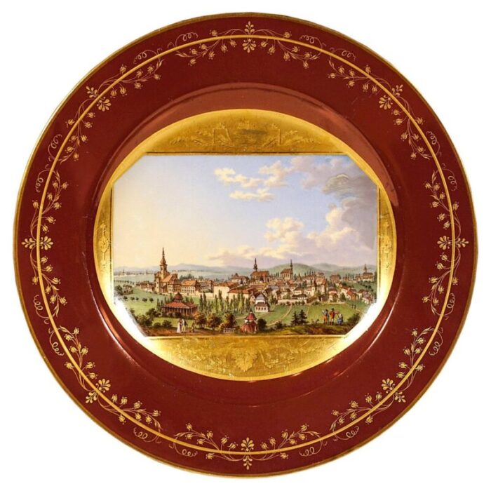 viennese imperial porcelain picture plate austria 1813 1