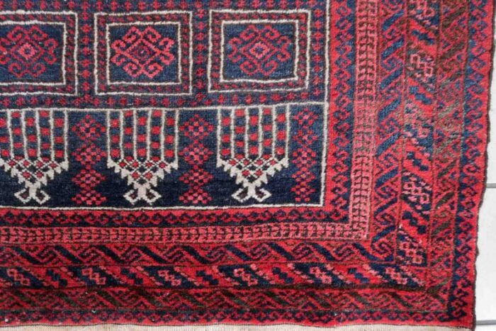 vintage afghan baluch prayer rug 1940s 6