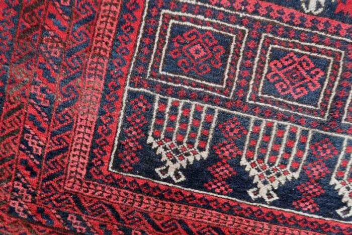 vintage afghan baluch prayer rug 1940s 7