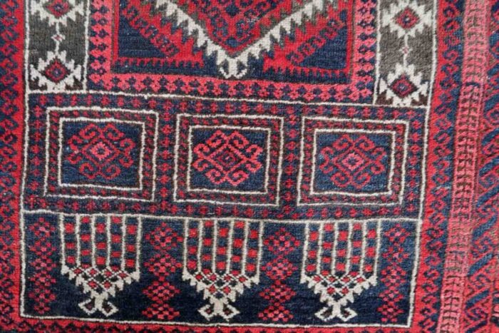 vintage afghan baluch prayer rug 1940s 8