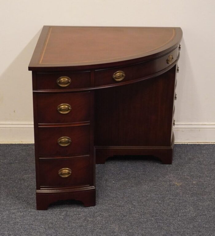 vintage antique traditional duncan phyfe style solid mahogany 45 corner desk 1007