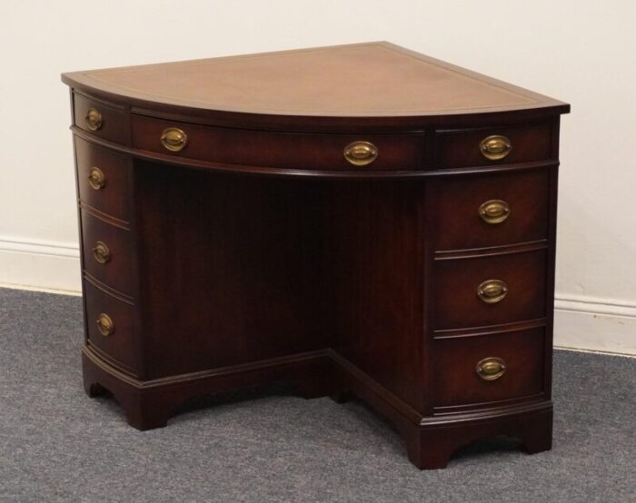 vintage antique traditional duncan phyfe style solid mahogany 45 corner desk 2737