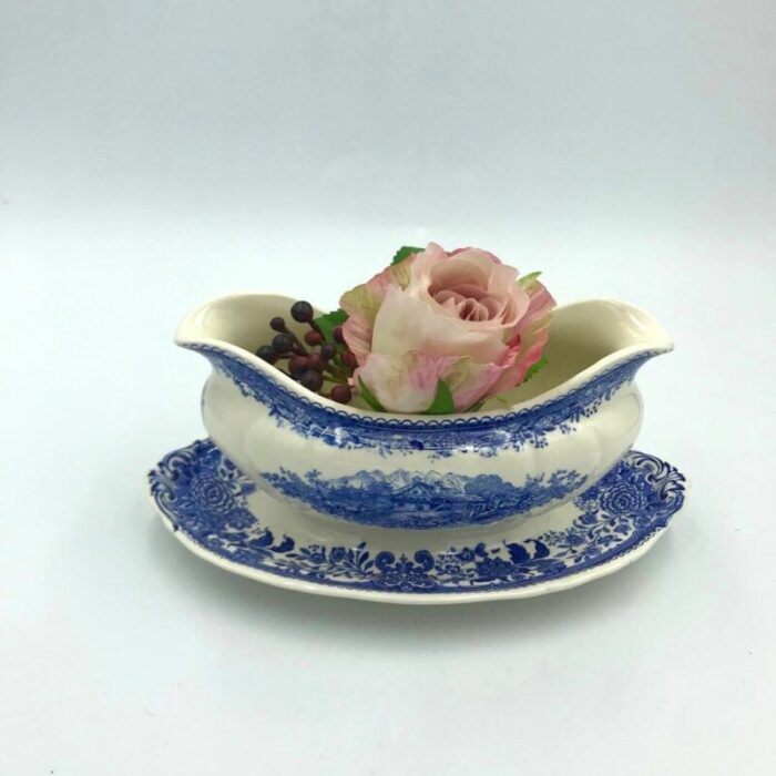 vintage blue burgenland gravy bowl from villeroy boch 3