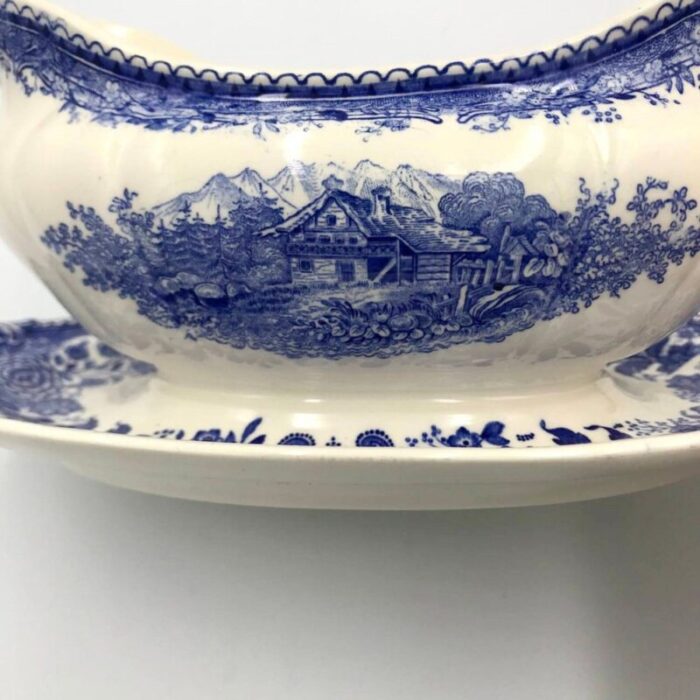 vintage blue burgenland gravy bowl from villeroy boch 6