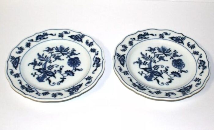 vintage blue danube onion bread plates set of 2 0330