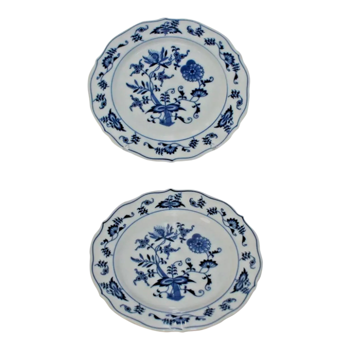 vintage blue danube onion bread plates set of 2 6800