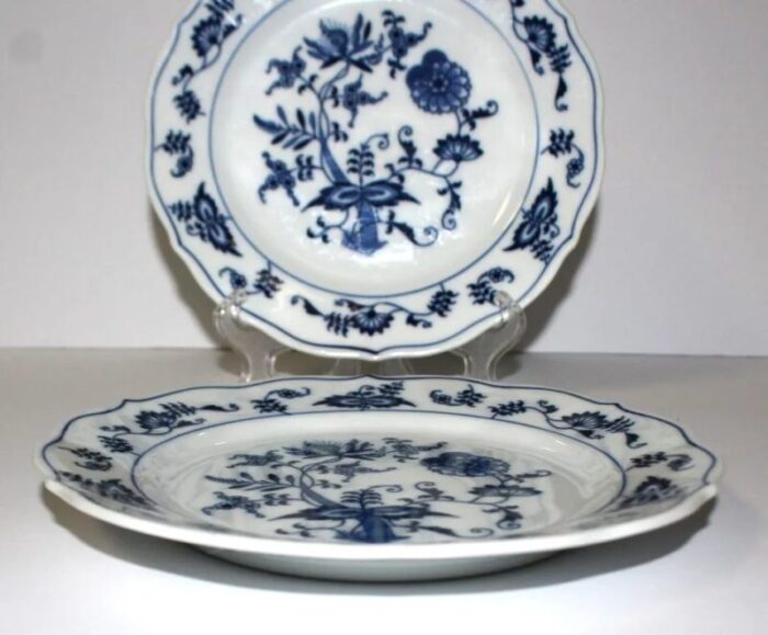 vintage blue danube onion bread plates set of 2 9083