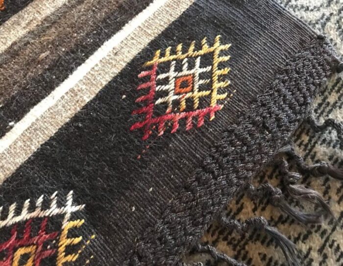 vintage boho kilim rug 1980s 6634