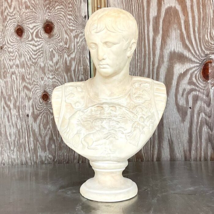 vintage boho plaster bust of cesear 2961