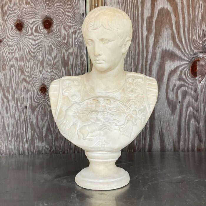 vintage boho plaster bust of cesear 4343