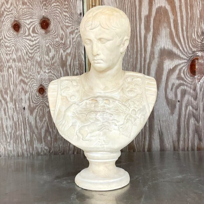 vintage boho plaster bust of cesear 5412