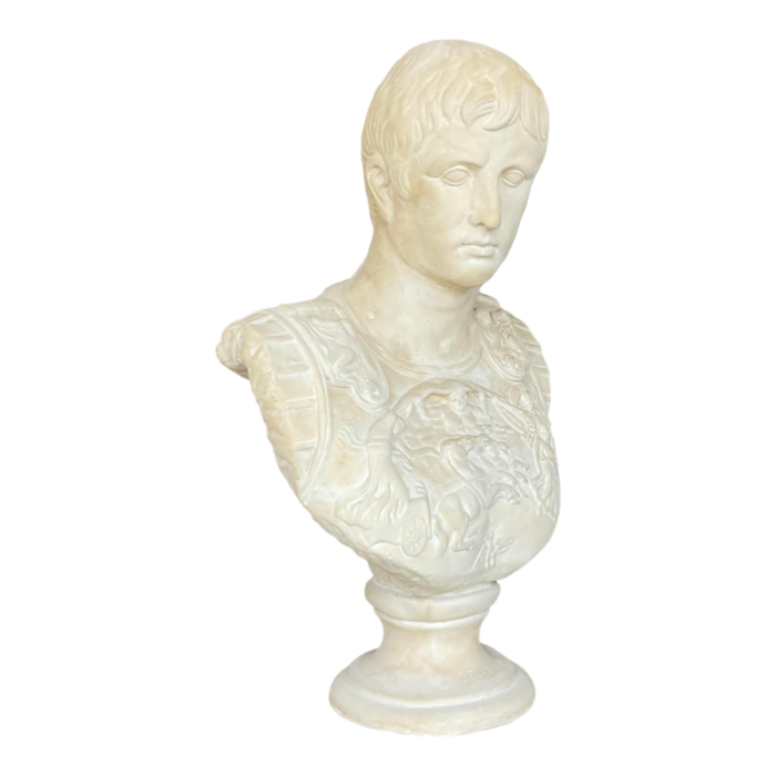 vintage boho plaster bust of cesear 9273