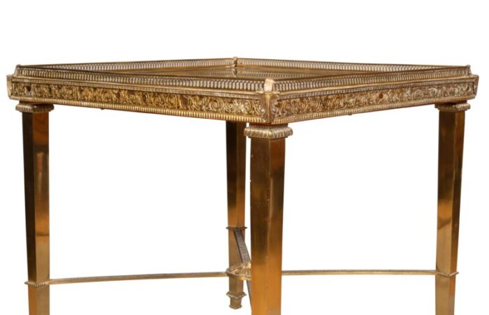 vintage brass and mirrored end table 1731