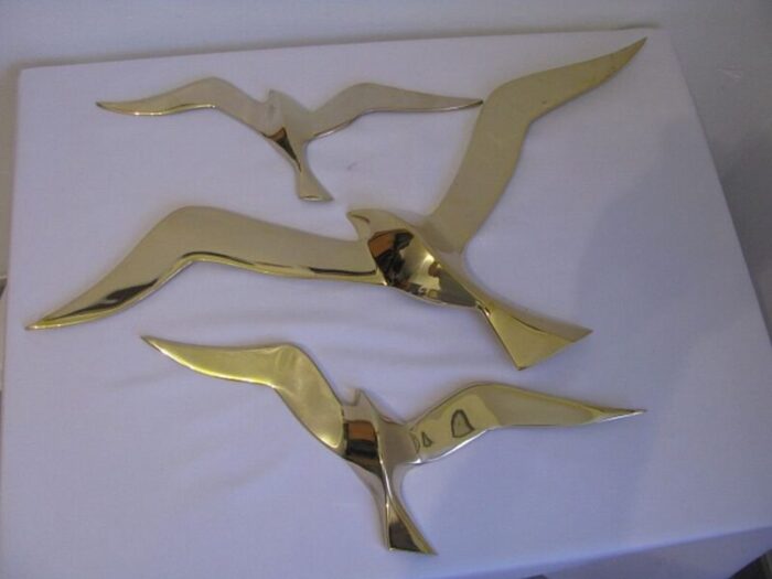 vintage brass bird wall decorations set of 3 1