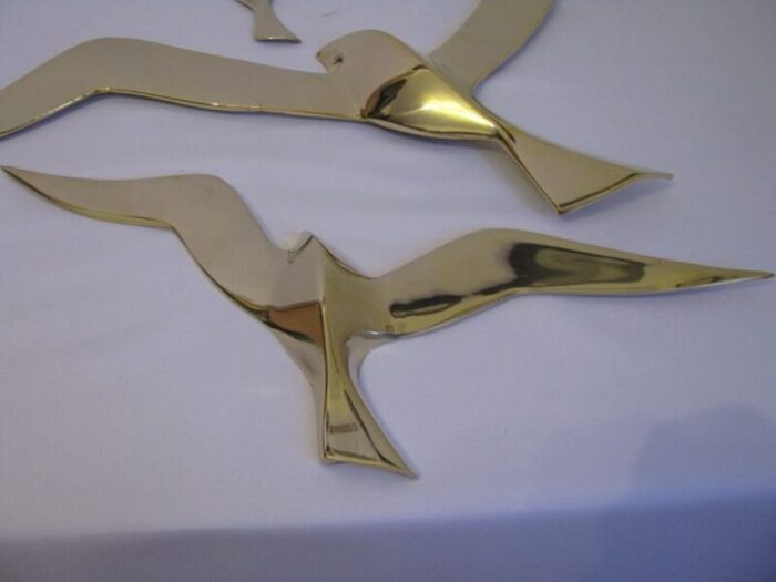 vintage brass bird wall decorations set of 3 10