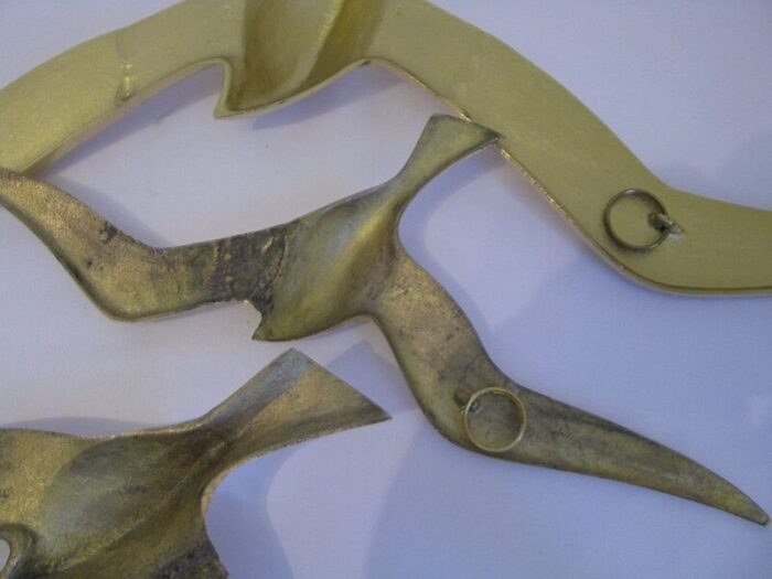 vintage brass bird wall decorations set of 3 5