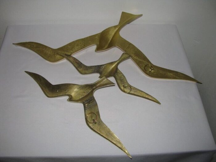 vintage brass bird wall decorations set of 3 7