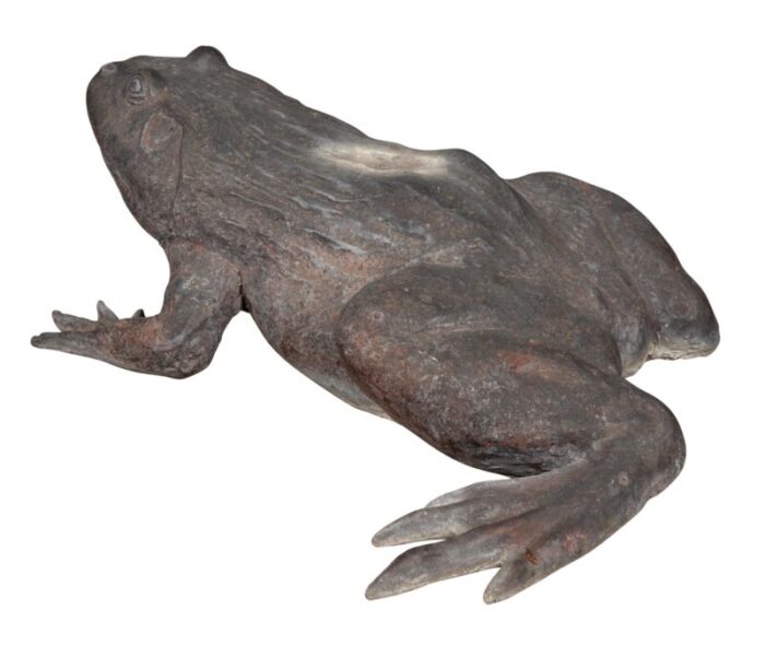 vintage cast bronze garden frog 3242