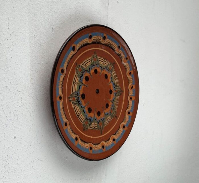 vintage ceramic handpainted wall plate 1970s 13