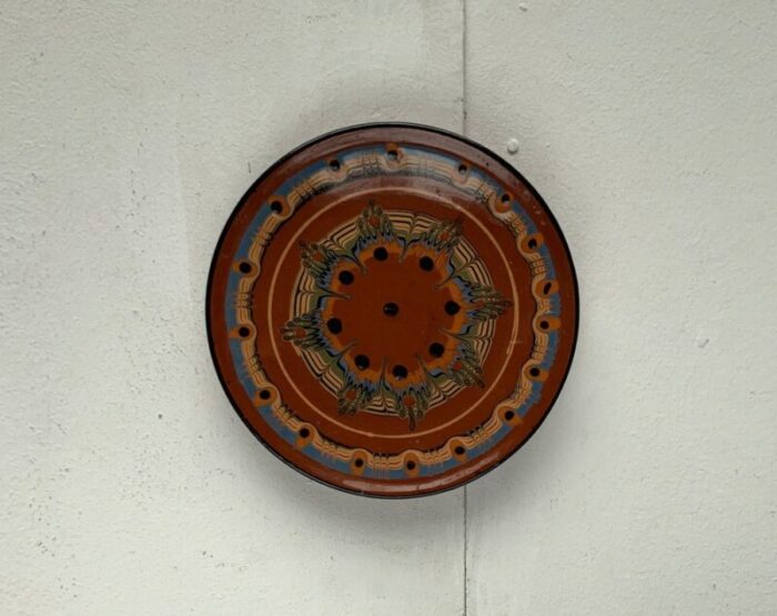 vintage ceramic handpainted wall plate 1970s 3