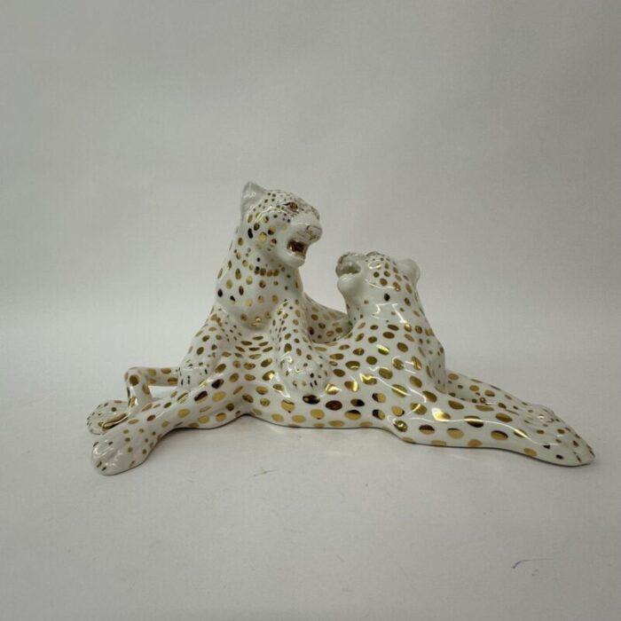 vintage ceramic leopard by ronzan italy 1970s 1