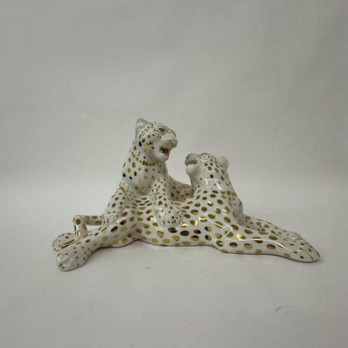 vintage ceramic leopard by ronzan italy 1970s 2