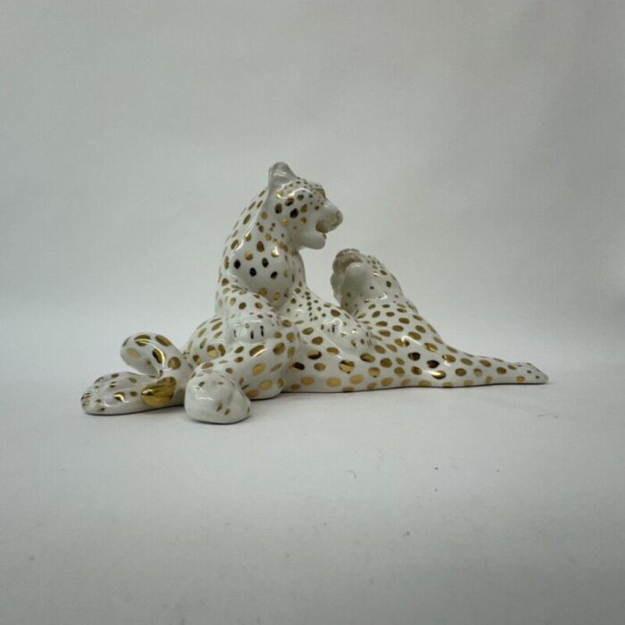 vintage ceramic leopard by ronzan italy 1970s 4