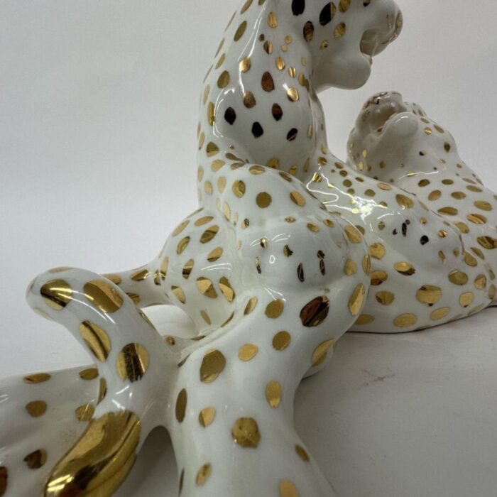 vintage ceramic leopard by ronzan italy 1970s 6