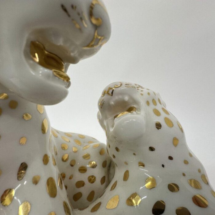 vintage ceramic leopard by ronzan italy 1970s 7