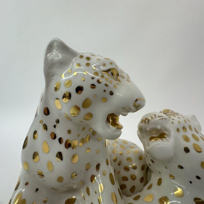 vintage ceramic leopard by ronzan italy 1970s 8