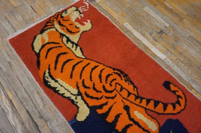 vintage chinese tibetan tiger carpet 1141