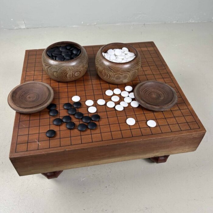 vintage complete go game board goban kaya japan 1960s 5