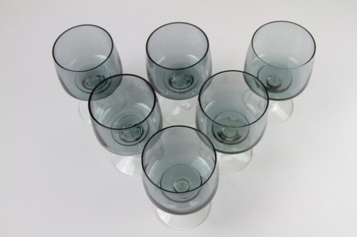 vintage danish atlantic red wine glasses by per luetken for holmegaard 1960s set of 6 3