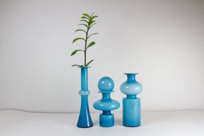 vintage danish carnaby vases by per luetken for holmegaard 1960s set of 3 13