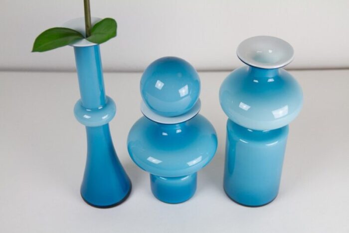 vintage danish carnaby vases by per luetken for holmegaard 1960s set of 3 15