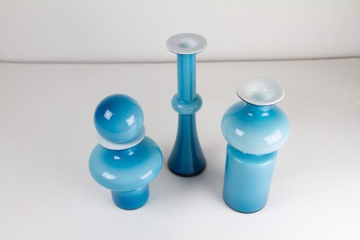 vintage danish carnaby vases by per luetken for holmegaard 1960s set of 3 2